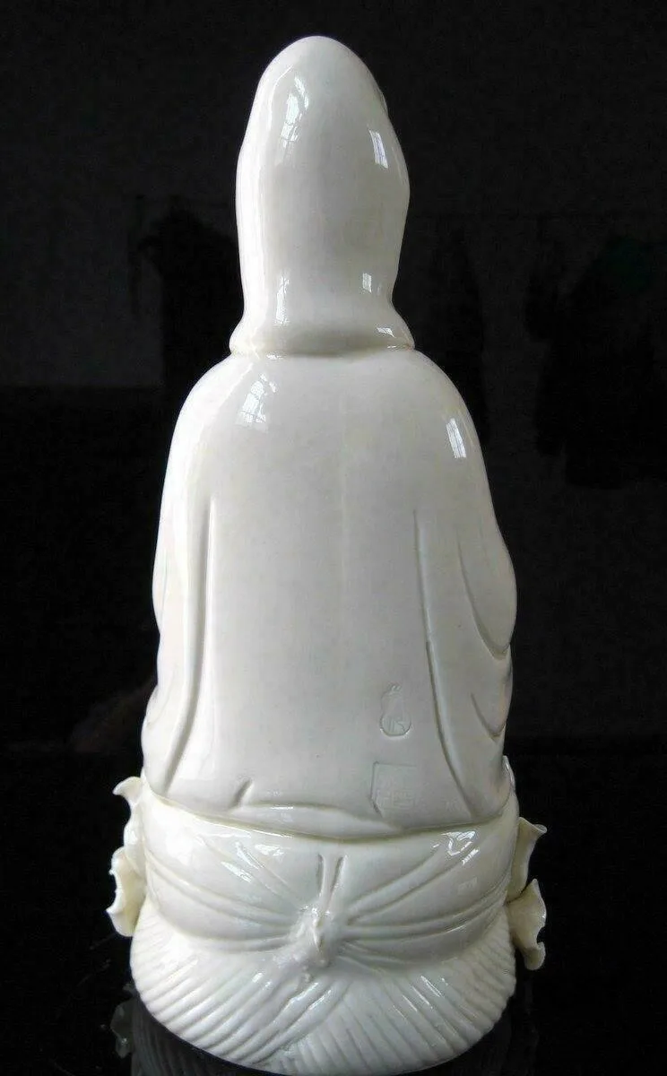 Exquisite Chinese Dehua Porcelain Kwan-yin Guanyin Goddess Statue A