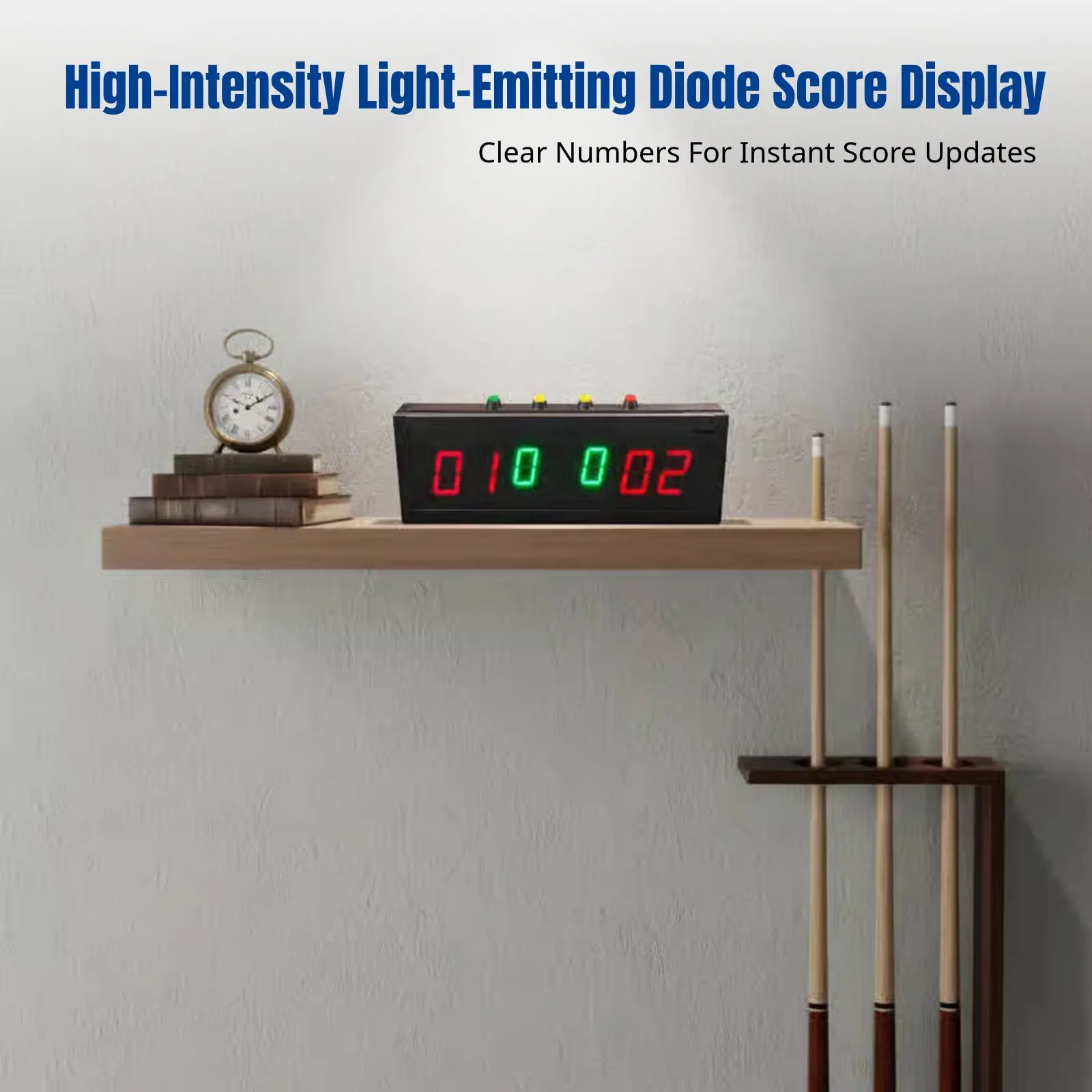 

Electronic Billiard Scoreboard, Snooker Score Counter, Remote Control, Multi-Mode, LED Display, Easy Installation