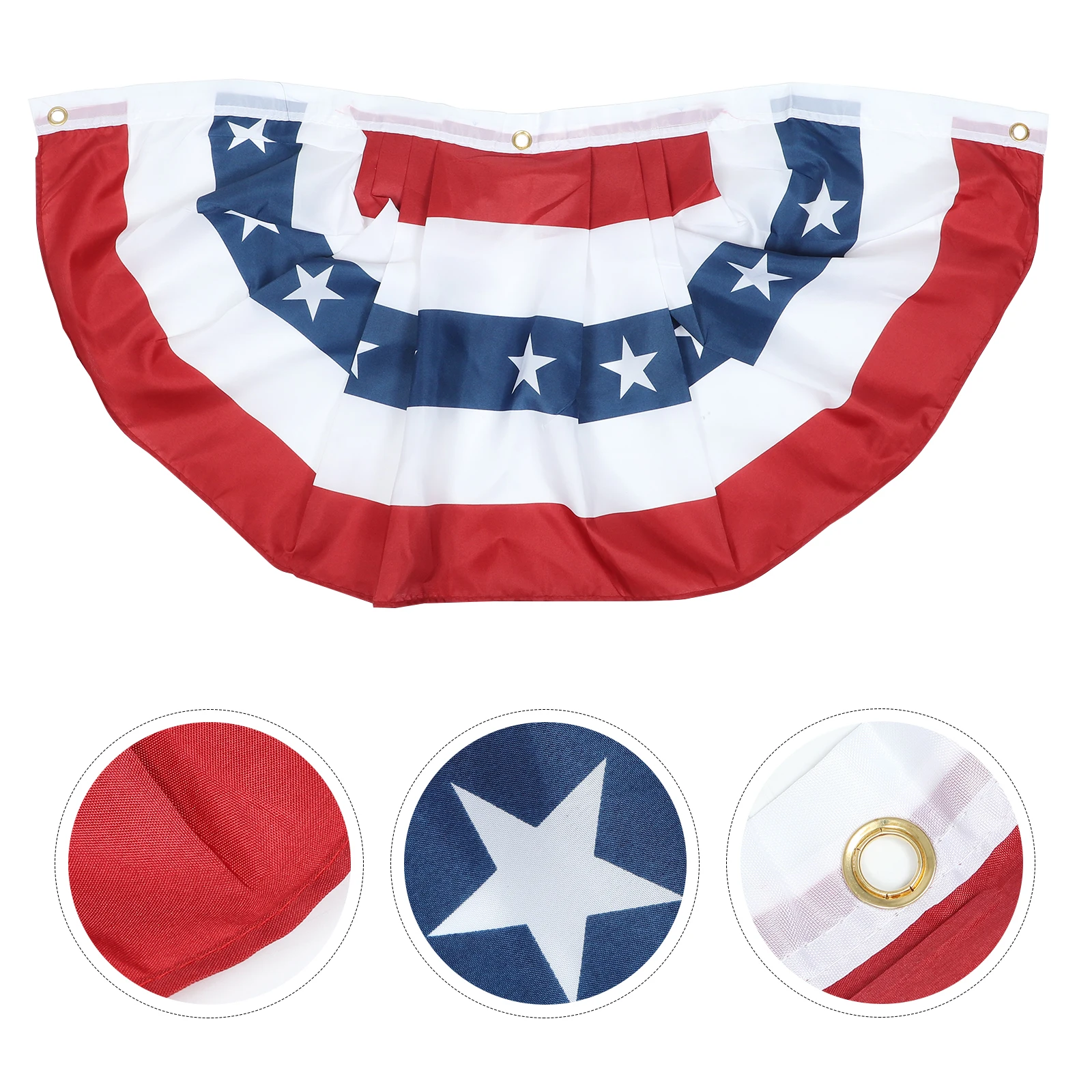 

4 Pcs American Flag Bunting Polyester Banner Decoration for Independence Day Patriotic Theme Use