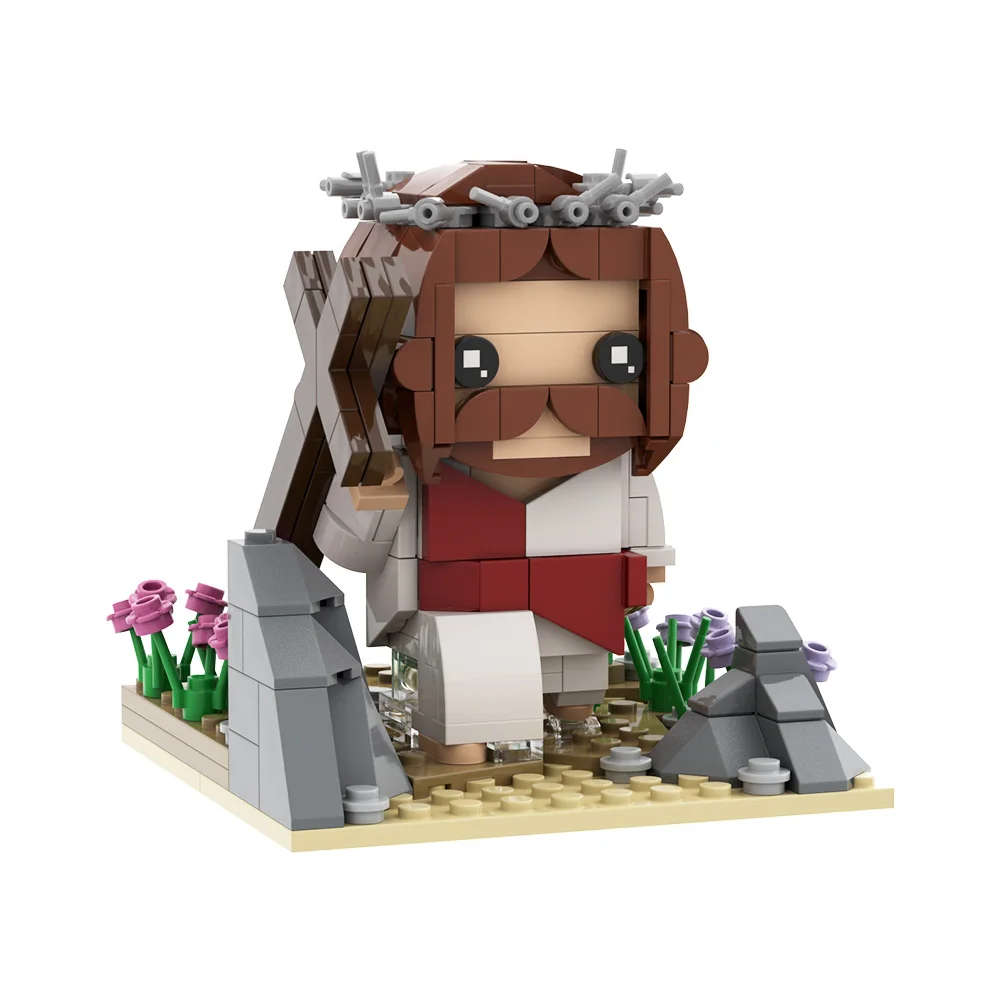 MOC Zoon van God Jesus Cross Bouwstenen Model Kerststal Creatieve Bakstenen Herder Jezus DIY Montage Speelgoed Kinderen Verjaardagscadeautjes