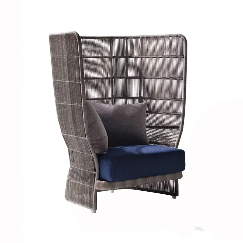 

Outdoor rattan chair woven sofa combination living room Nordic balcony courtyard backrest garden