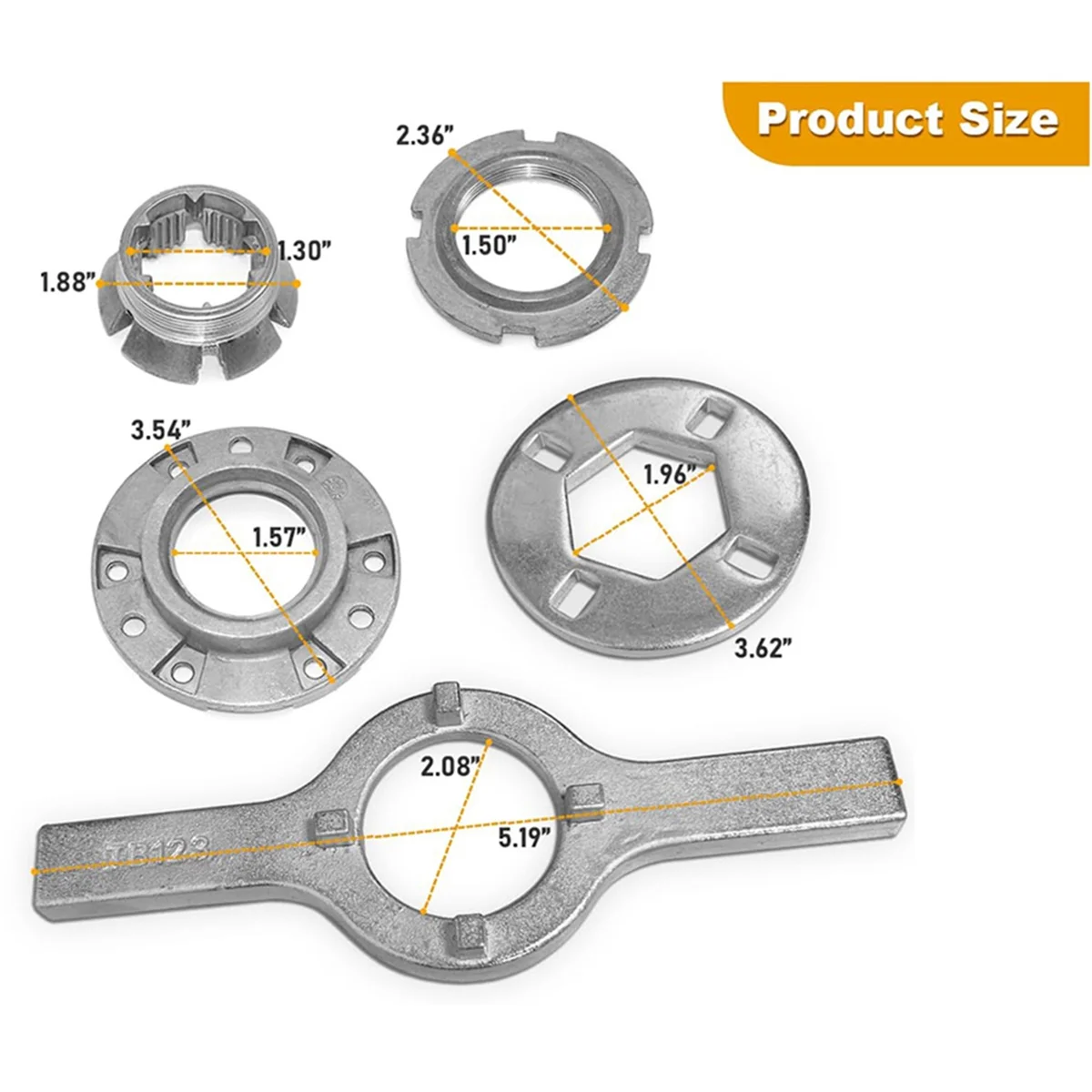 W10324651 Hub Replacement with TB123A Washer Spanner Wrench Replaces TB123A TB123B ERTB123A AP6832671 AP4503397