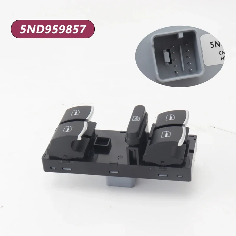10‑Pin Front Left Door Power Window Lifter Control Unit, OE Reference 5ND959857 5ND959855, Replacement Switch Assembly For VW To
