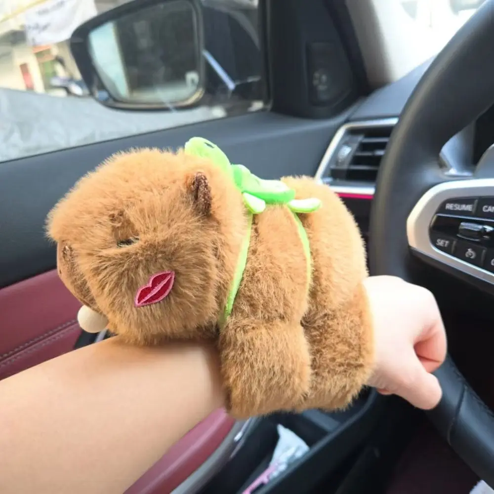 Glow-in-the-dark turtle Capybara Plush Slap Bracelet Clap Circle Toy Wristband Capybara Slap Snap Doll Toy Cute Fluffy