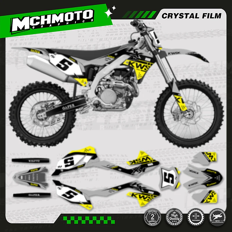 

MCHMFG для KAWASAKI KXF250 KX250 2021 2022 2023 2024 KXF450 KX450 2019-2023 мотоциклетные графические наклейки комплект наклеек 007