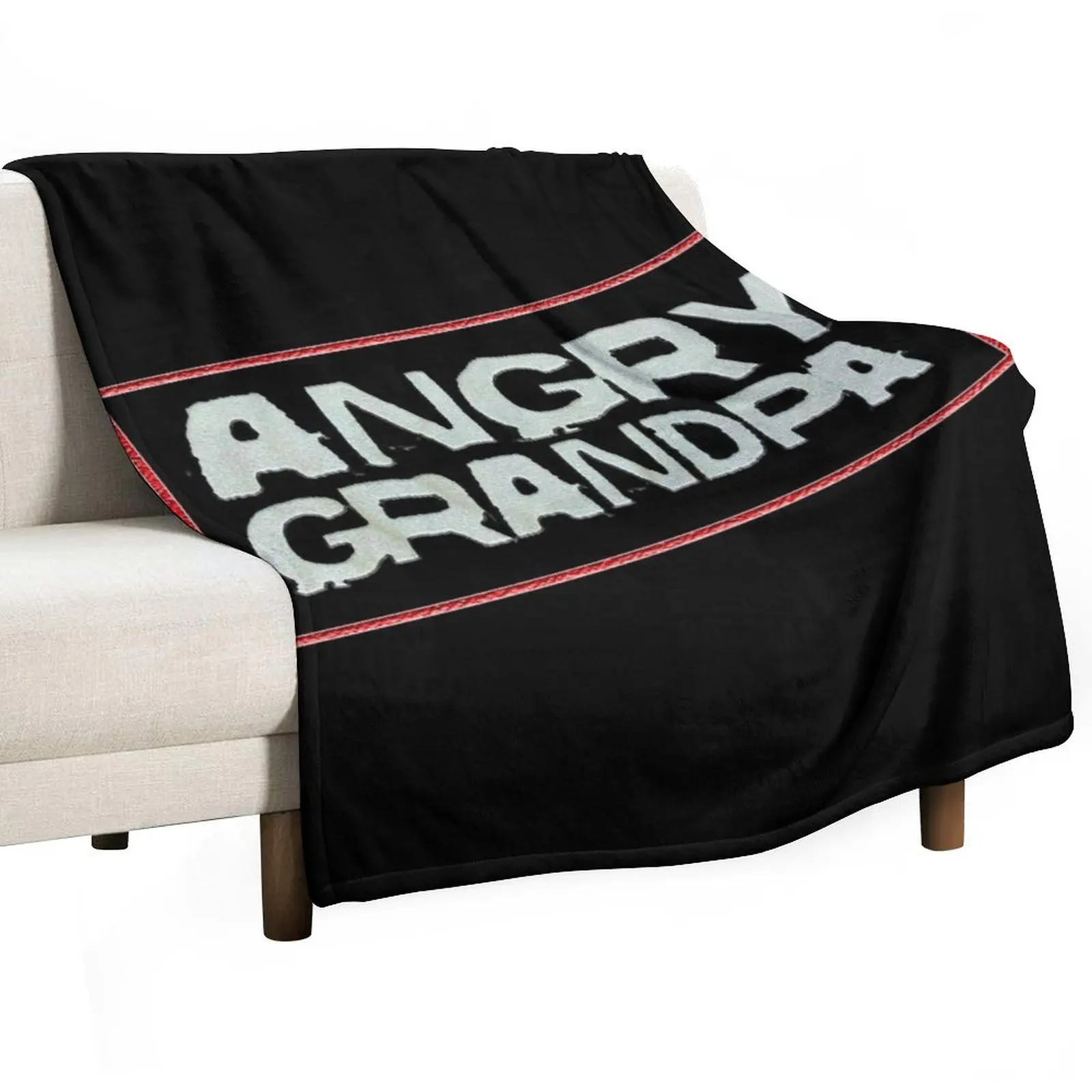 

Angry Grandpa Throw Blanket Flannel Fabric Furrys Retros Cute Plaid Blankets
