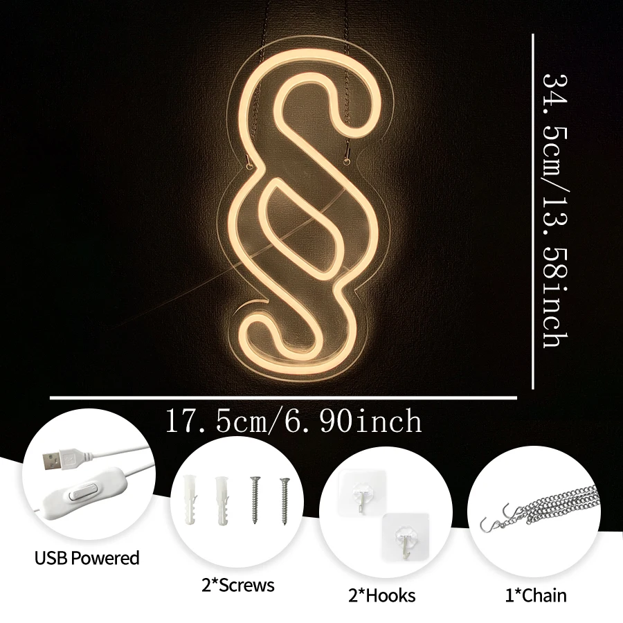 Art Symbol Neon Sign, Warm White USB LED Decor Neon Light Wall Hanging Sign for Shop, Bar, Cashier, Bedroom, Man Cave, Party