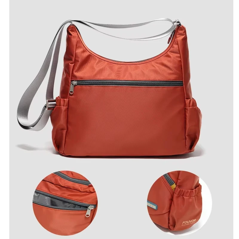 Fouvor Women\'s Shoulder Bag 2025 Trend Nylon Crossbody Bags New Fashion Large High Quality Half Moon Bag Female Handbag 2587-05
