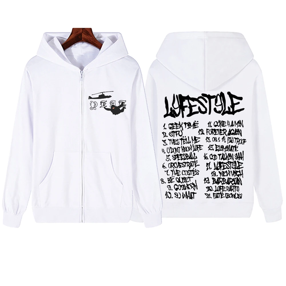 Yeat Hoodie lyfefstyle, Hoodie ritsleting, Pullover Harajuku, kaus atasan Streetwear