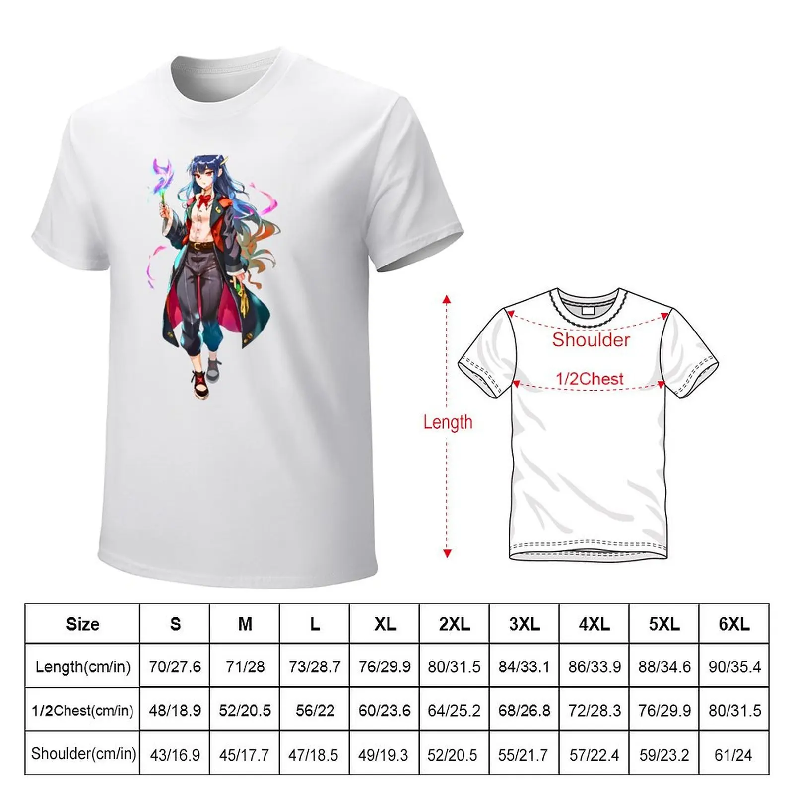 Magical Anime Girl With A Wand T-shirt quick-drying boys animal print korean fashion plain plain black t shirts men