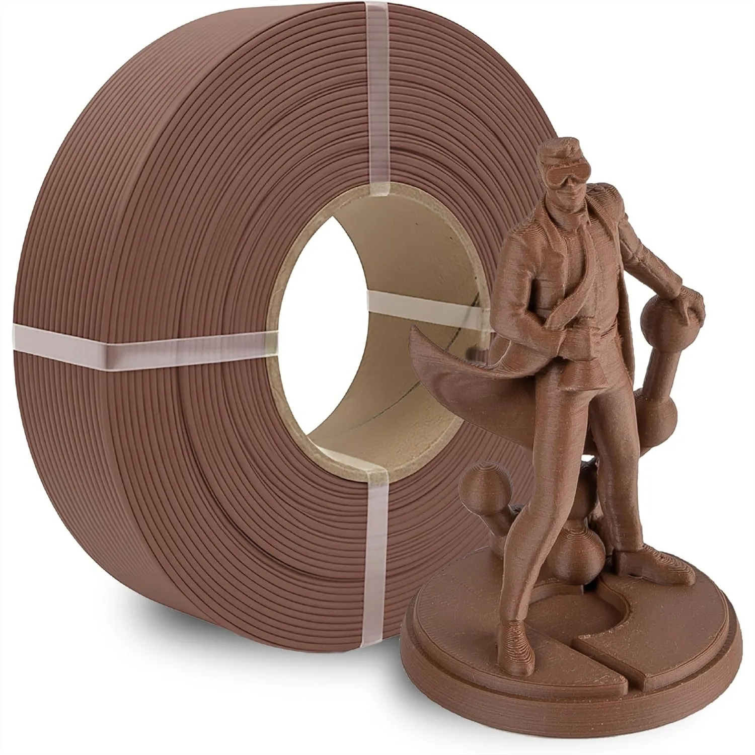 

Matte Earth Brown PLA 3D Printing Filament Refill 1.75mm 1kg, Compatible with Reusable Spools, Tangle-Free, High-Speed Printing