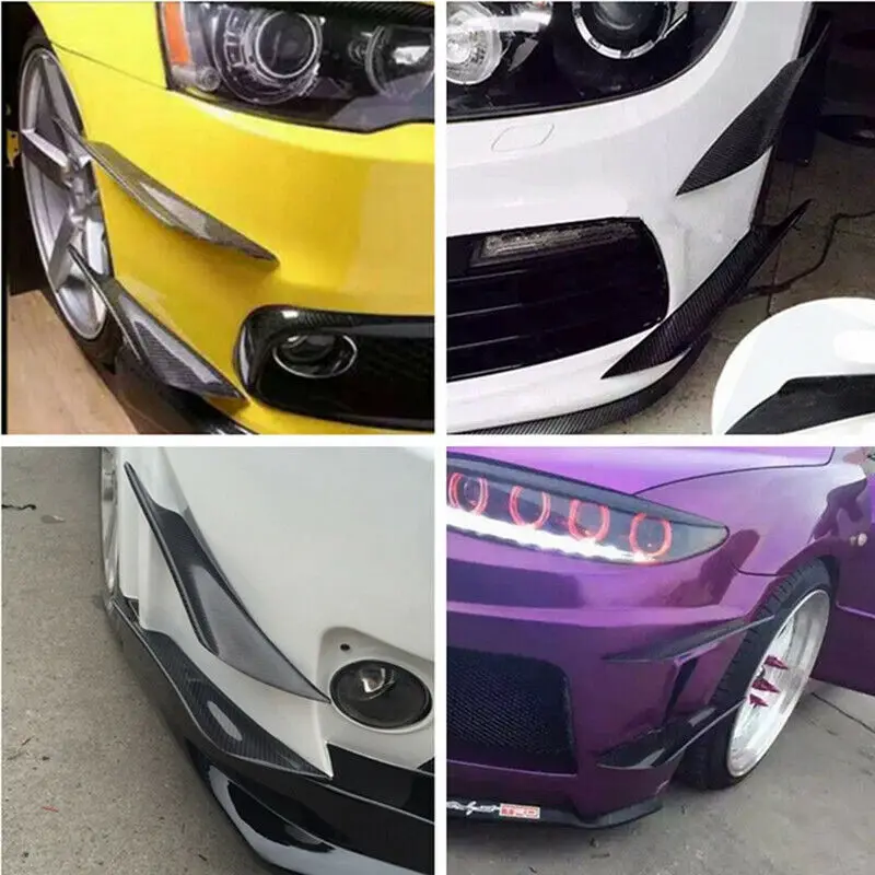 Universal ABS Car Accessories Front Bumper Canards Splitter Diffuser Spoiler Wing Addon Bodykits Exterior Parts