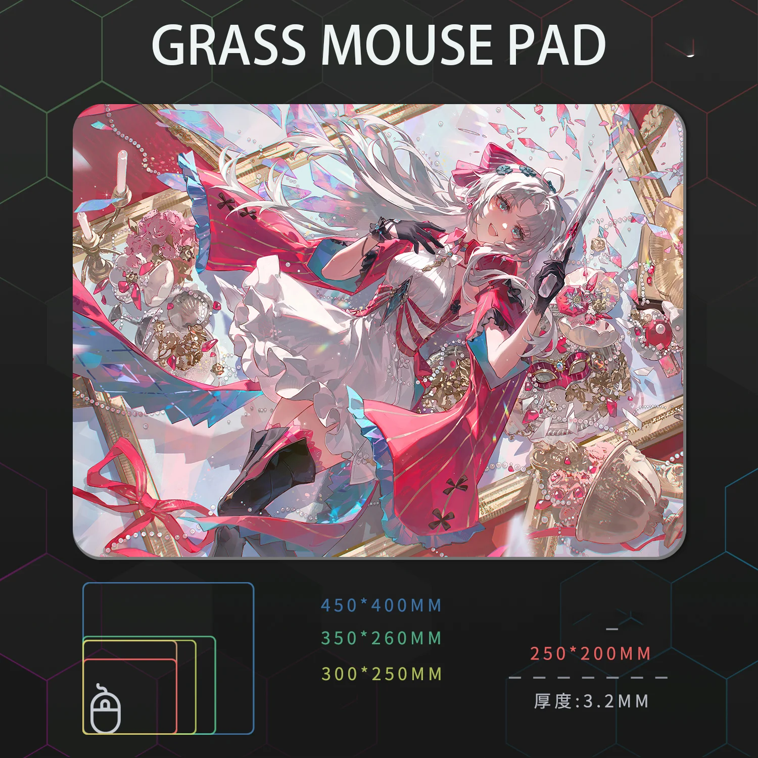 Anime Character Glass Gaming Mouse Pad Smooth Frosted Surface Desk Mat Tempered Upgrade FPS Office Custom Gaming Accessories