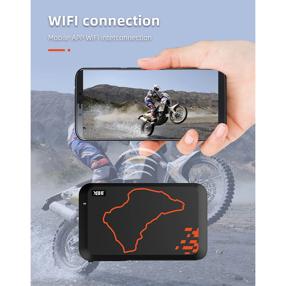 Motorcycle Action Camera No Screen GPS Motocross Driving Recorder Night Vision Dual 1080P Waterproof Video Recorder