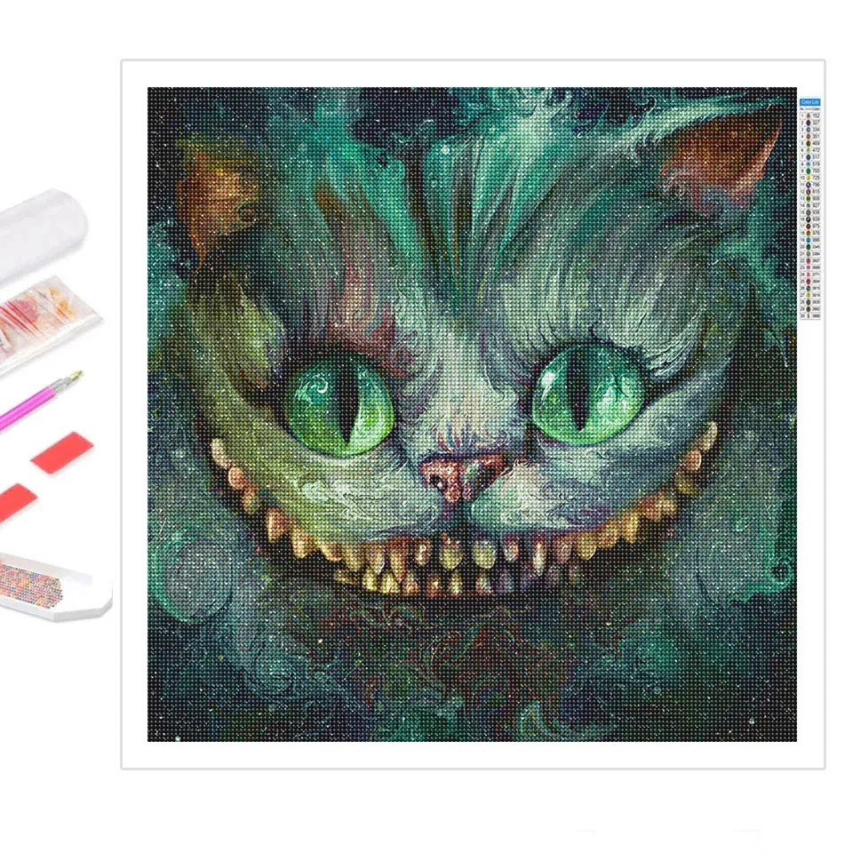 AB Northern Lights Disney DIY Diamond Painting Cheshire Cat 5D Art Full Cross stitch Alice's Adventures in Wonderland Home Decor