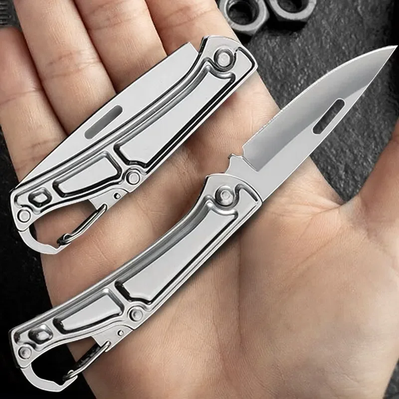 Tragbare Edelstahl Messer Outdoor Camping Messer Selbstverteidigung Notfall Überleben Messer Werkzeug Klapp Schlüssel Messer