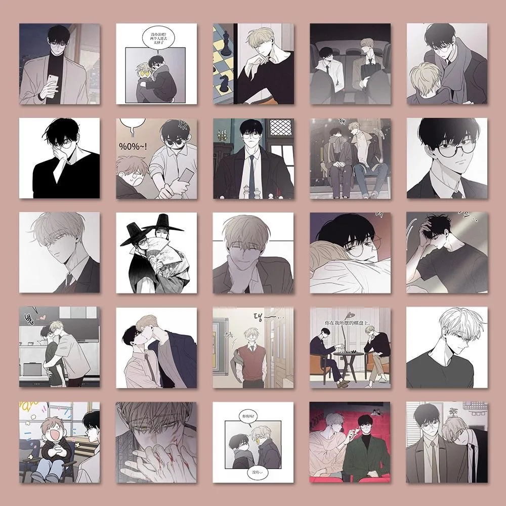 54 Pcs/Set Korean Manhwa Checkmate Sticker Jeong Eunsung, Lee Suhyun Comic Characters DIY Laptop Suitcase Waterproof Stickers 