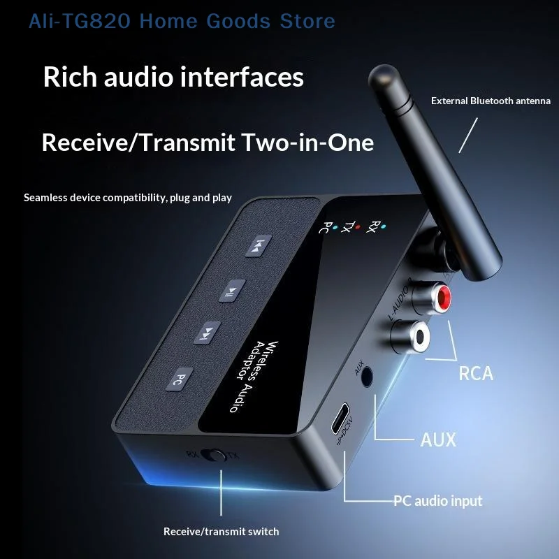 [TG820]1Pcs Bluetooth 6 Wireless Audio Transmitter Receiver HiFi Sound 20M Signal For Car Home TV Speaker Audio Systems