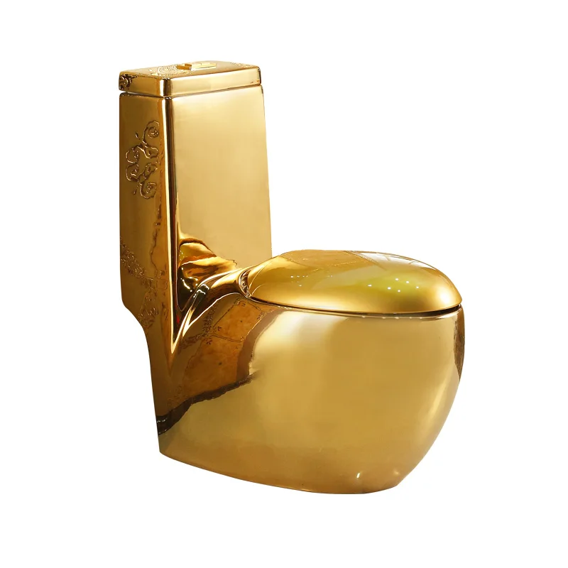 European-style golden egg-shaped toilet household creative water-saving deodorant siphon toilet color toilet