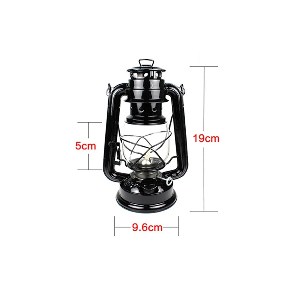 Metal Kerosene Lantern Vintage Oil Burning Lantern Hurricane Table Lamps with Handle for Camping Home Patio