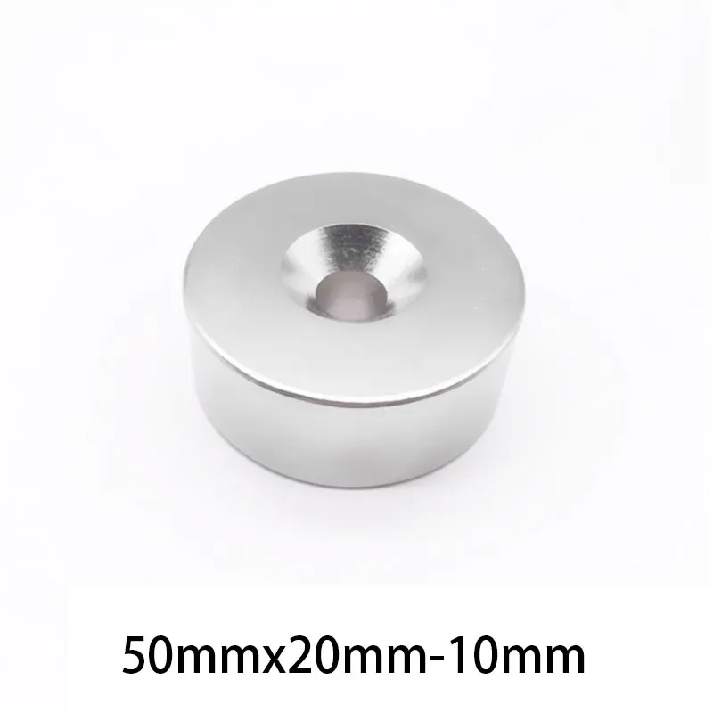 1PC 50x20-10mm Neodymium Magnet 50mm x 20mm Hole 10mm N35 Round Super Powerful Strong Permanent Magnetic imanes Disc