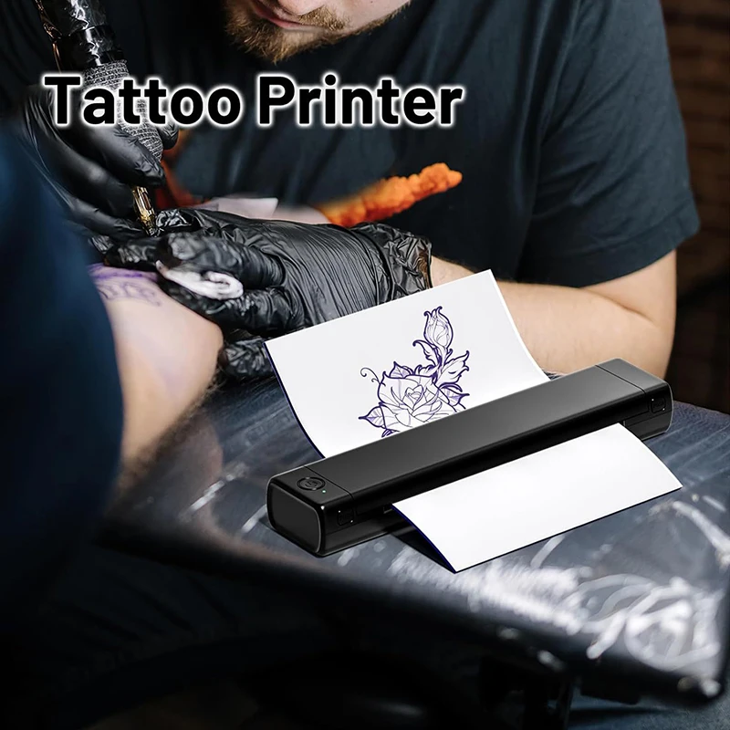 Wireless Tattoo Transfer Paper Printer M08F 203DPI A4 Printers Portable Mini Thermal Copier Compatible With Smartphones Computer