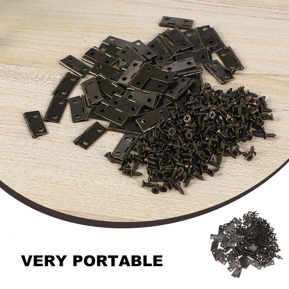 100 قطعة الربيع الذاتي إغلاق مفصلات معدنية صغيرة صندوق أوتوماتيكي مفصلات صندوق مجوهرات الحديد مسامير الربيع المفصلي فيليه المفصلي