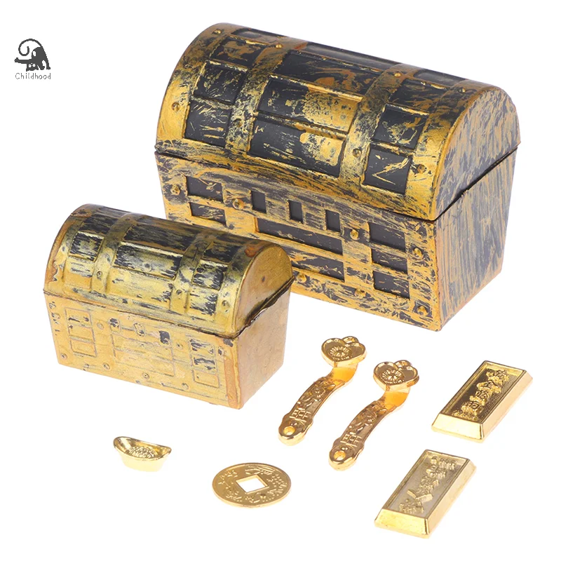 1/2/10pcs Doll House 1:12 Miniature Model Doll House Accessories Mini Ruyi Gold Ingot Gold Bar Copper Coin Model Decoration