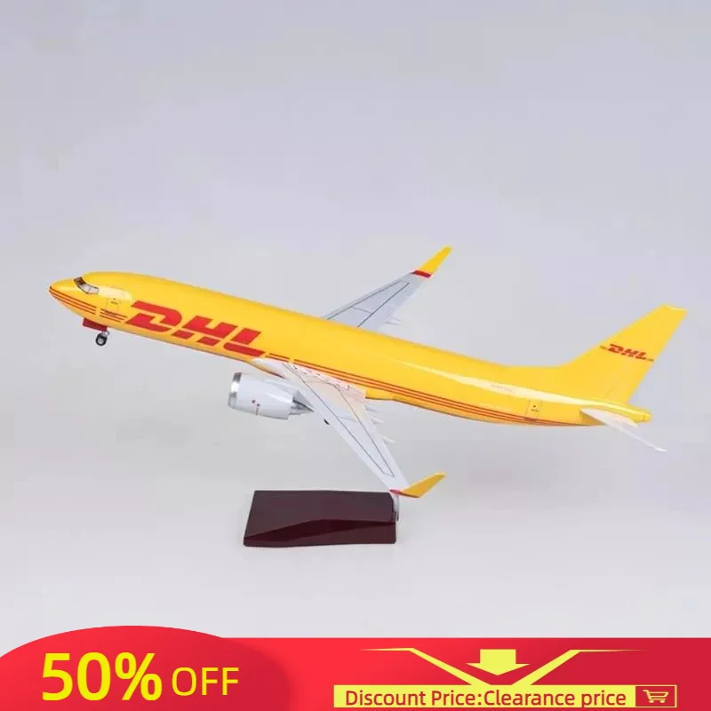 

48CM 1:85 Scale B737 Model DHL Express Airline With Base Landing Gears Alloy Aircraft Resin Plane Collectible Display Collection