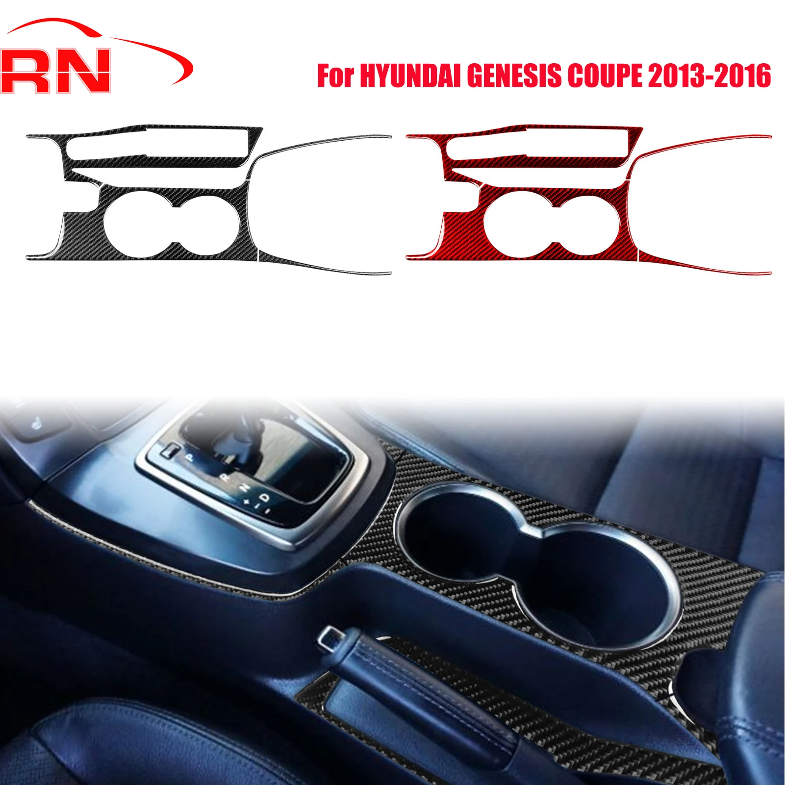 

For Hyundai Genesis Coupe 2013-2016 Modified Carbon Fiber Car Cup holder panel Interior accessories Decorative stickers