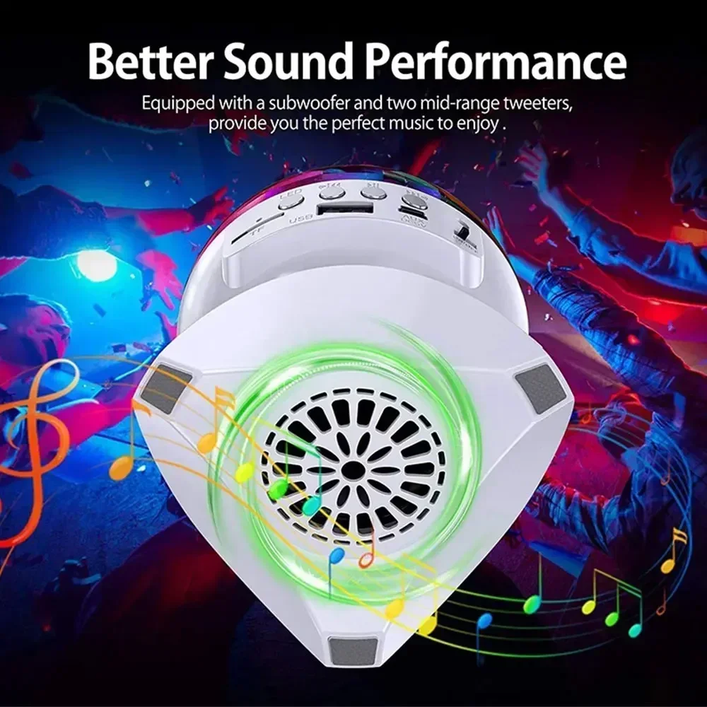 Home Party Festivals Wireless Bluetooth DJ Speaker Stage 360° Rotating Disco Ball  Night Light  for  KTV  Bar RGB Light