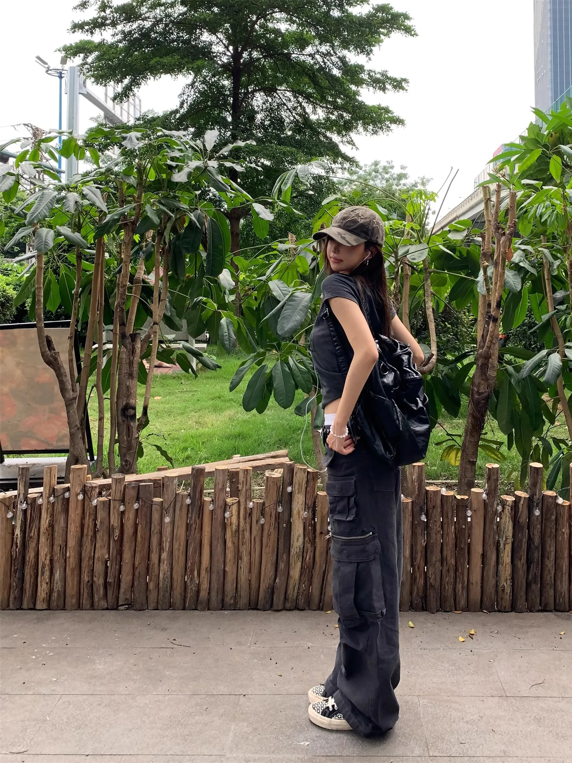 

Женские брюки в американском ретро-стиле Lazy Chic: свободные, прямые, с низкой талией, повседневные, длинные, с множеством карманов, для уличного стиля.