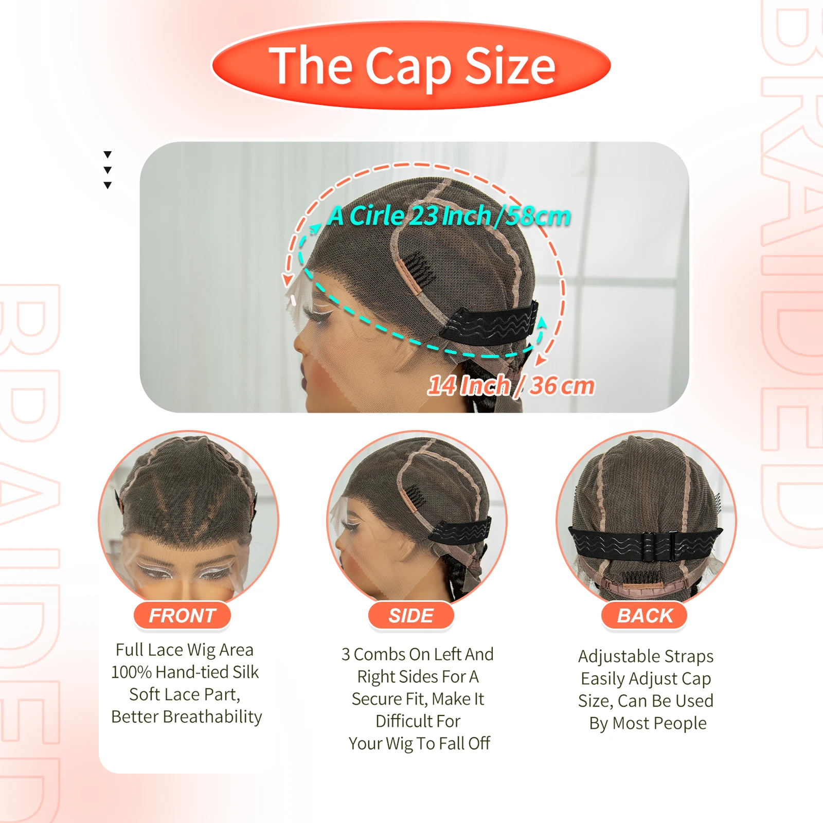 30 بوصة كورنو شعر مستعار مضفر الاصطناعية الدانتيل الكامل الطبيعي شعر مستعار دانتيل مضفر مع شعر الطفل Knotless الضفائر الباروكات للنساء السود