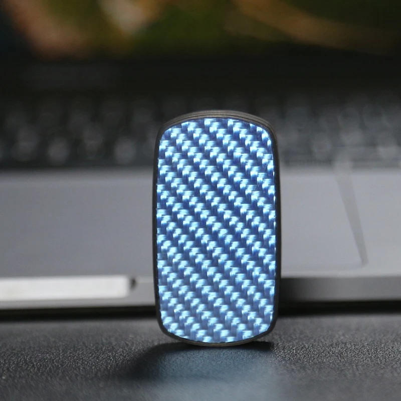 Blue Carbon Fiber EDC Card Pusher Relieve Stress Relief Toy Magnetic Push Slider Office Stress Relief Toys For Adult Gift