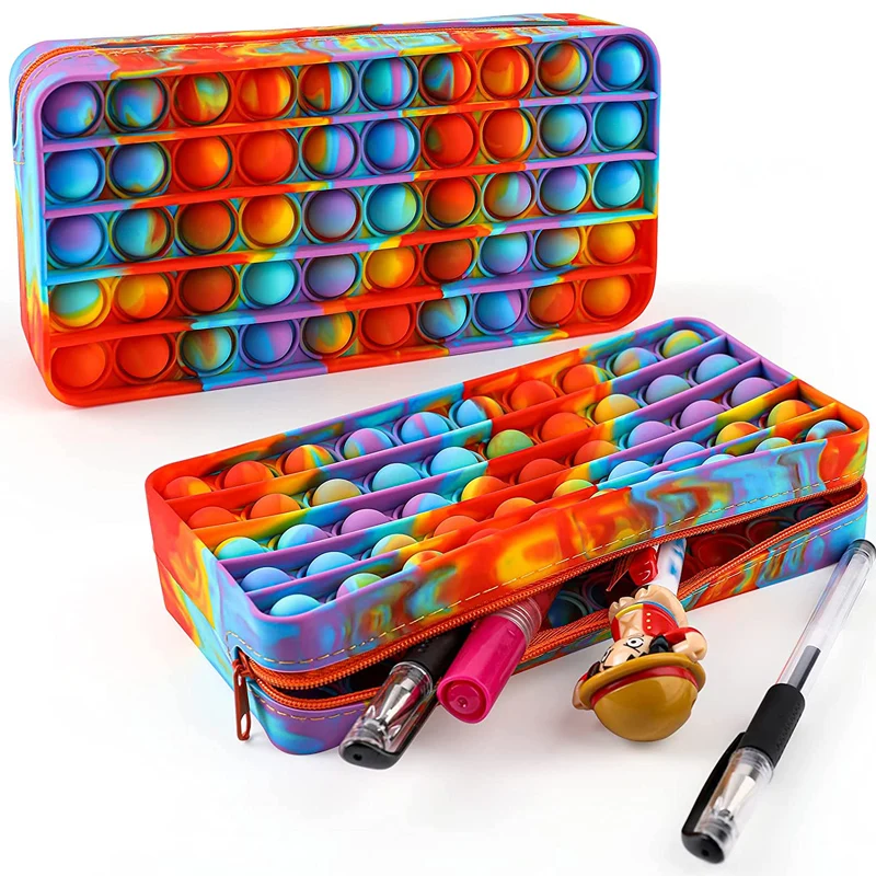 Pencil Case Kids Sensory Autism Fidget Silicone Decompression Toy Classroom Supplies Juguetes Para Stress Y Ansiedad