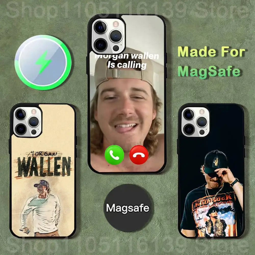 

Singer M-Morgan W-Wallen Phone Case For iPhone 17,16,15,14,13,12,11,Pro,Max,Plus,Mini,SE4,E Magnetic Magsafe Wireless Charging