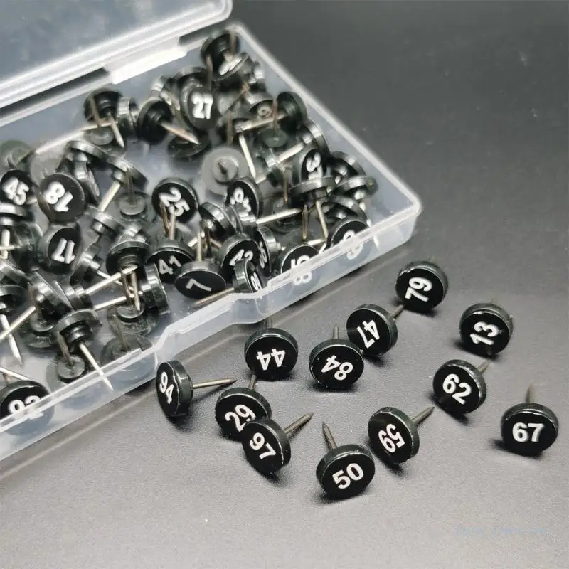 M17F 100Pcs Numbered Pushpins Numbered Map Pins for Photo Wall Decor Bulletin Boards