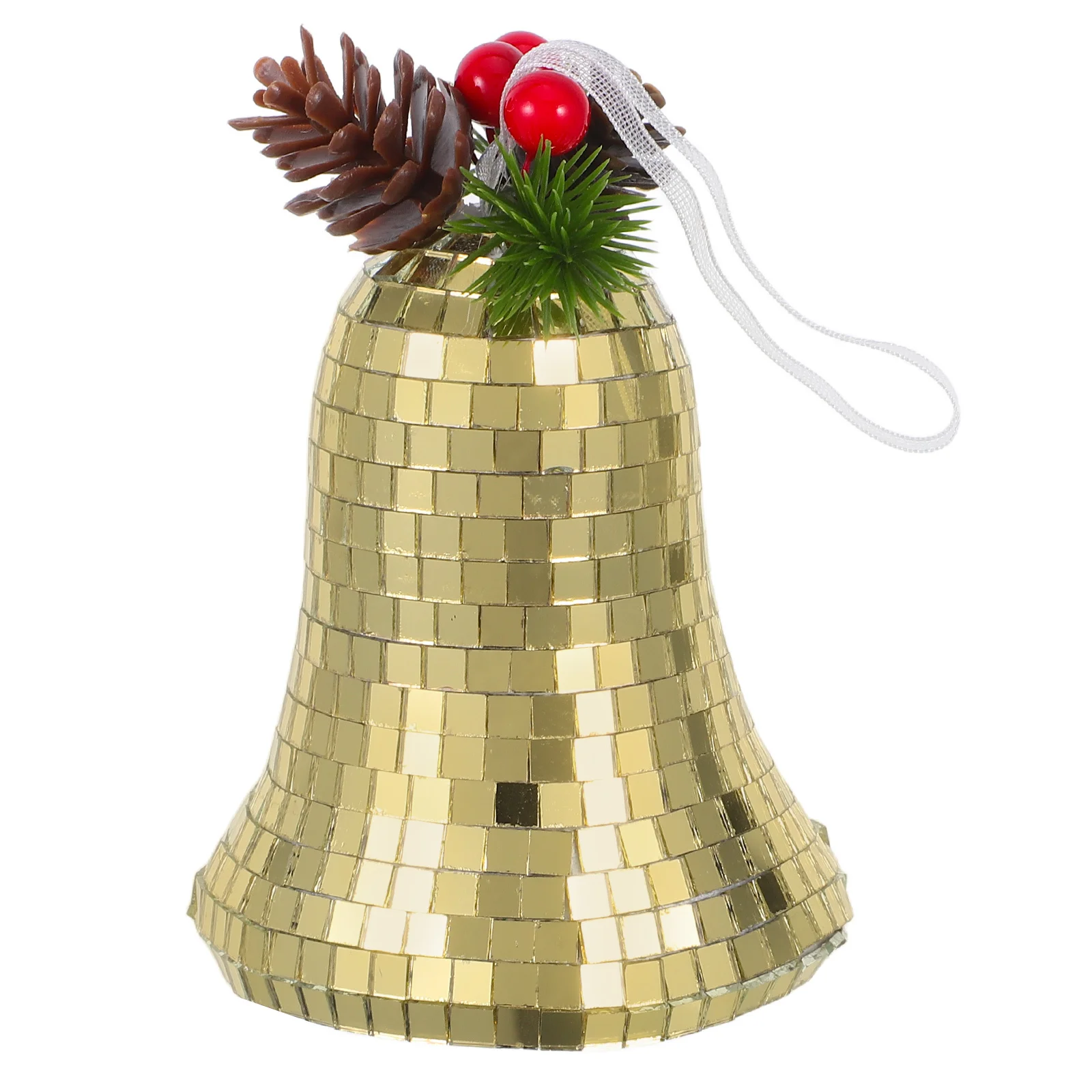 

Vintage Style Glass Bell Ornament with Sparkling Mirror Finish for Christmas Decoration Tree Hanging Party Supplies