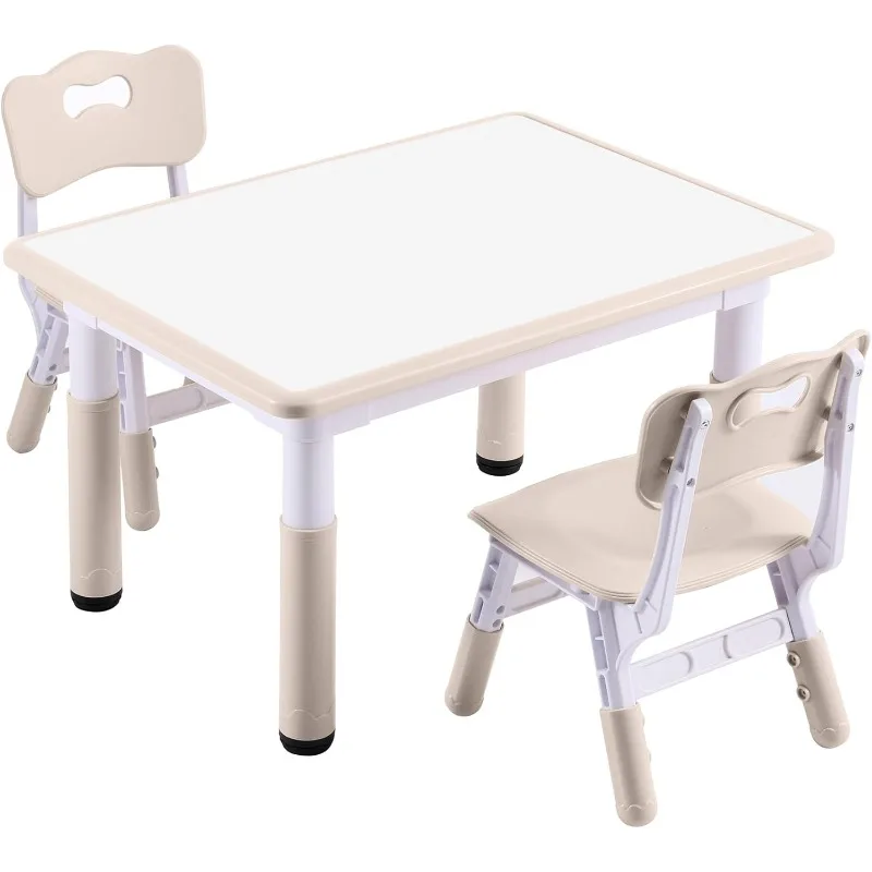 Juego de mesa y sillas para niños, juego de mesa y silla para niños pequeños, altura ajustable, escritorio de Graffiti, 31,5 ''L x 23,6'' W