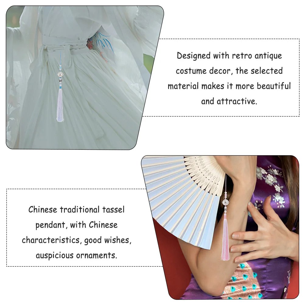 

4pcs Ancient Tassel Pendant Retro Costume Decor Chinese Tassels Ornaments Waist Bracelet Hanging Fringe Auspicious Gifts Home