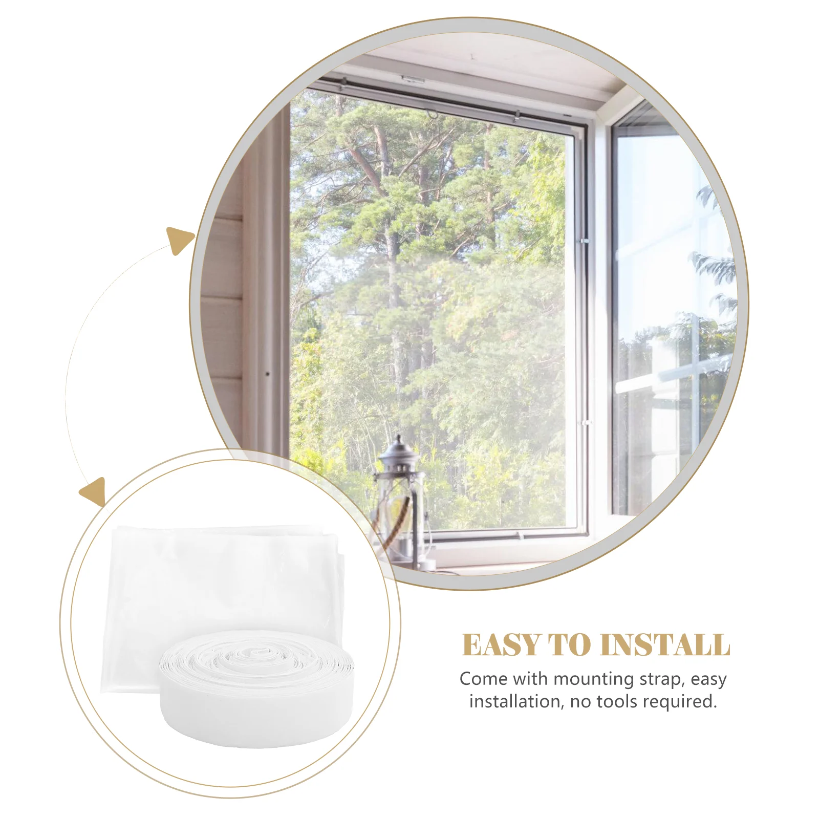 

Transparent Insulation Film 47x63in Reusable Thermal Cover Window Kit Heat Blocking Tape Winter Summer Sealing