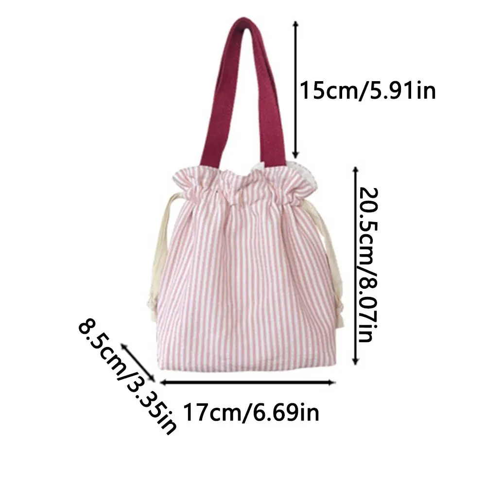 Borsa organizer con coulisse con manico superiore Portamonete portatile riutilizzabile portatile Strisce Comoda custodia per cosmetici Uso dei bambini