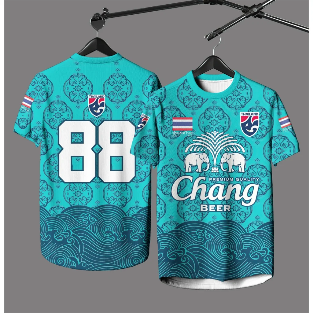 

Летняя новинка Таиланда Chang Elephant с 3D принтом и короткими рукавами, летняя уличная мужская футболка высокого качества, мужские и женские топы