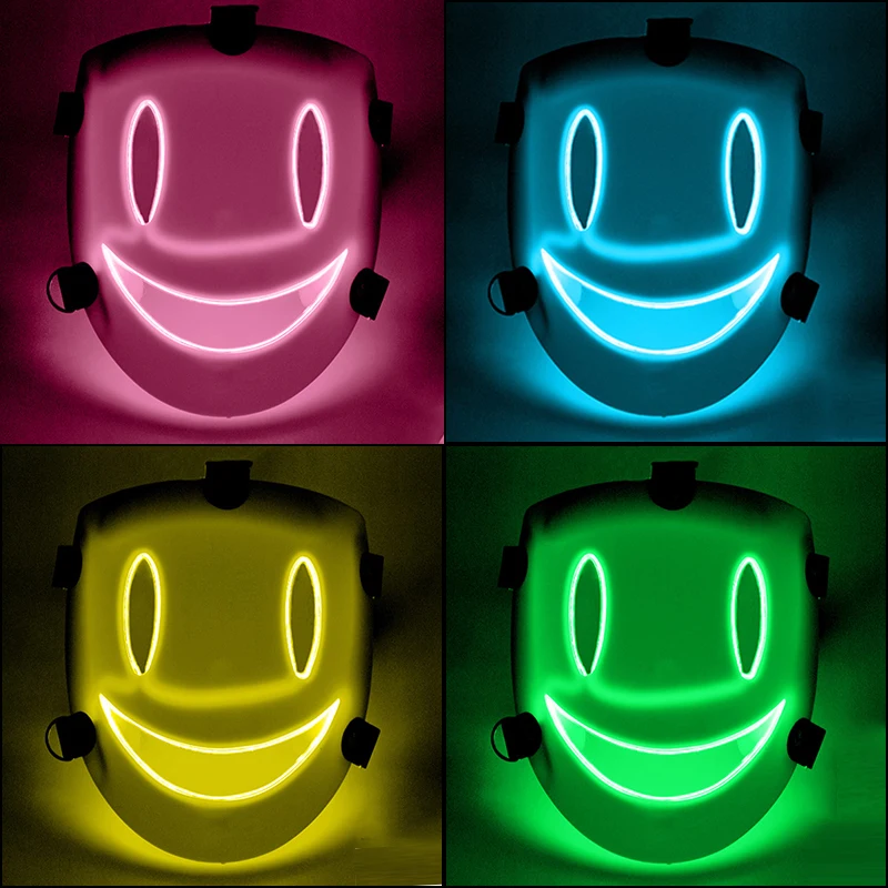 Japanese Anime Cosplay Mask High-Rise Invasion PVC White Masks Halloween Cosplay Masks Props Horror Luminous LED Mask