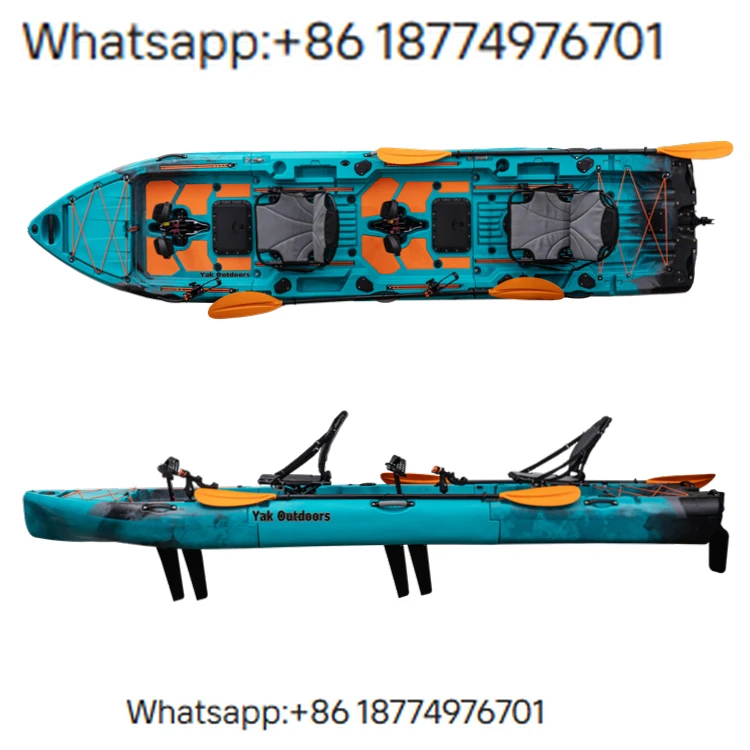 Outdoors Modular 2-Person Fishing Ka 14Ft PE Three-Section Pedal Drive Canoe 3 Years Ka 2 Seats Surfing for 3 People