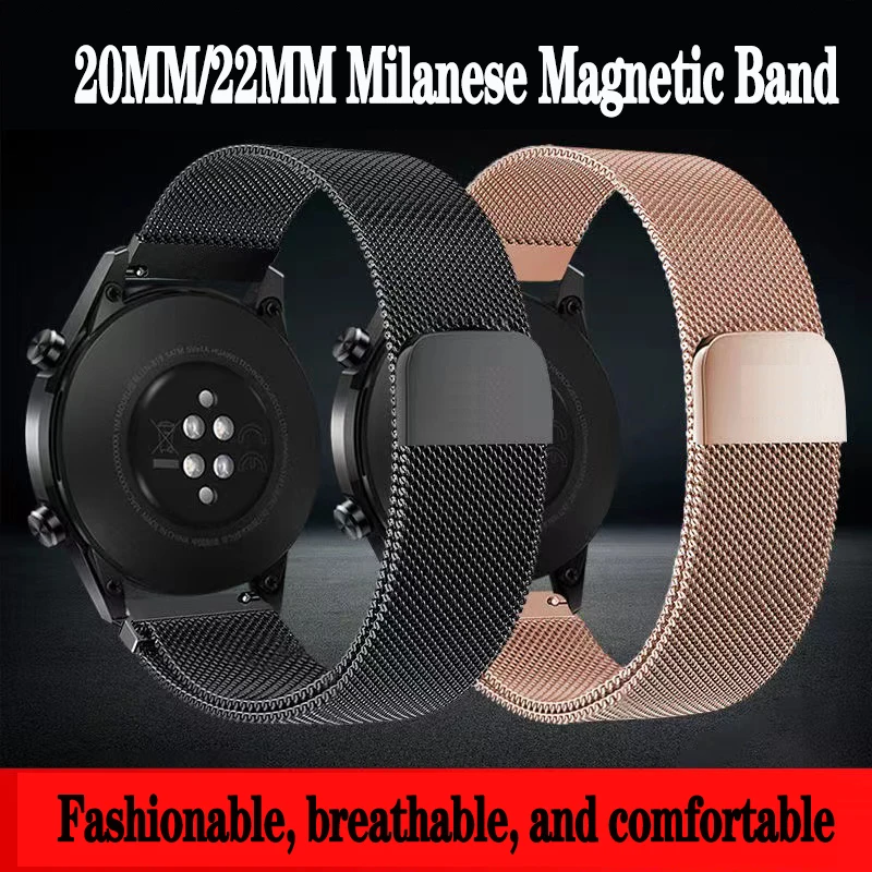 

20/22mmMilanese magnet Band For HONOR Watch GS 3/GS Pro stainless steel Strap For HONOR MagicWatch 2 46mm 42mm/ES bands Bracelet