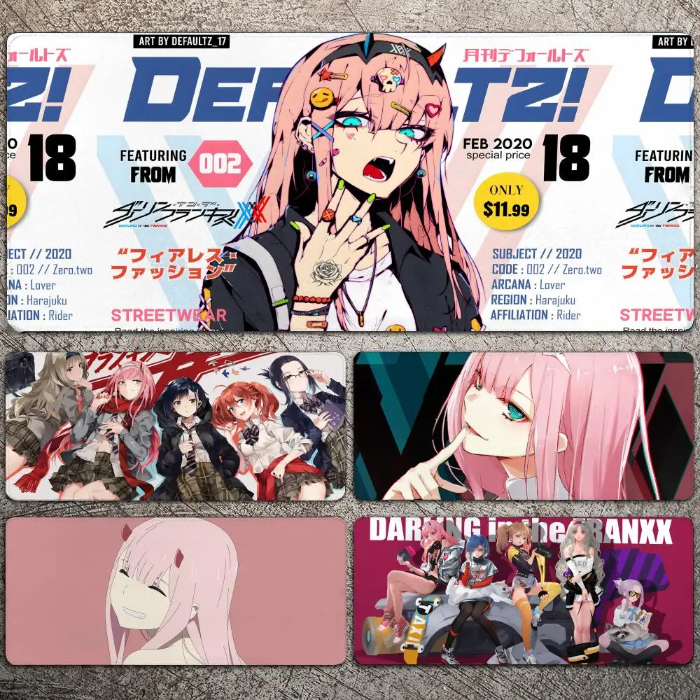 Anime Zero Two Darling In The Franxx Mousepad Large Gaming Mouse Pad LockEdge Thickened Computer Keyboard Table Desk Mat