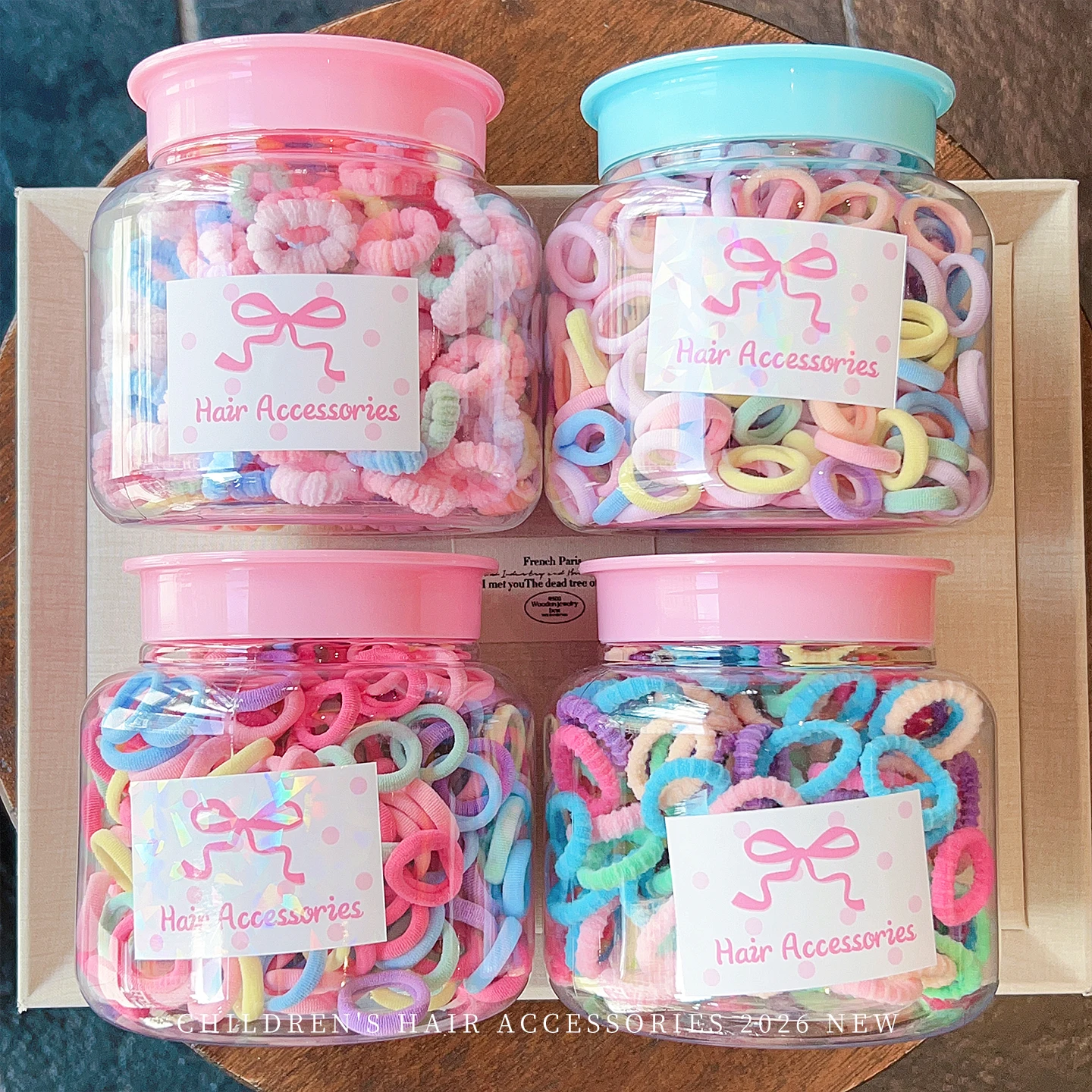 2026 Neue Weiche Strick-Mini-Haargummis für Kinder, Regenbogenfarben, Elastische Zopfhalter für Kleinkinder, Koreanische Mode Baby-Haarbänder Accessoires – Detail 3