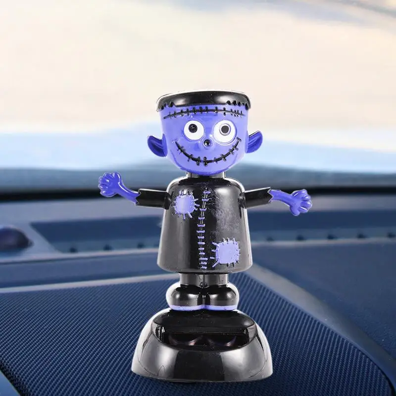 Pc Car Interior Innovative Solar Shaking Head Ghost Doll Witch Cartoon Swinging Car Decoration Solar Powered Toys