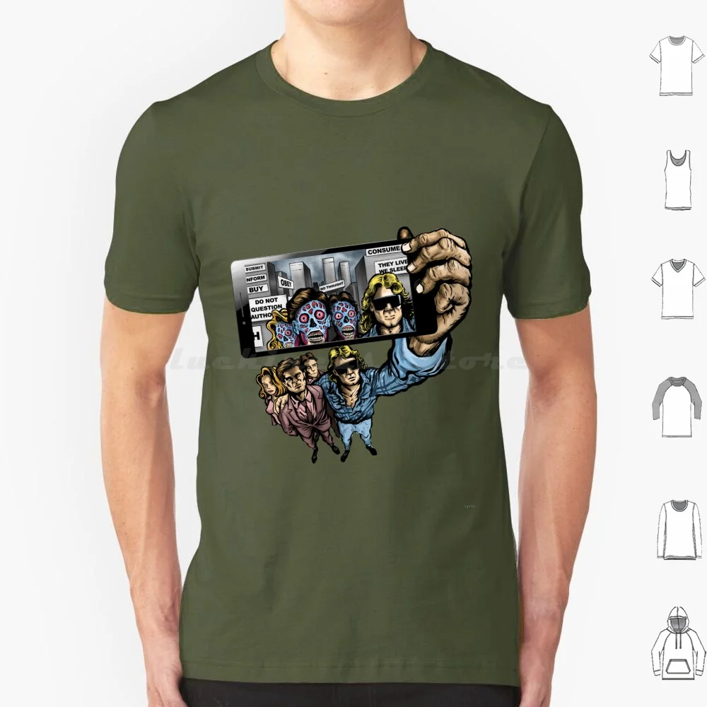 They Live We Selfie T Shirt 6xl Cotton Cool Tee They Live Selfie John Carpenter 1980s Roddy Piper Roderick George Toombs